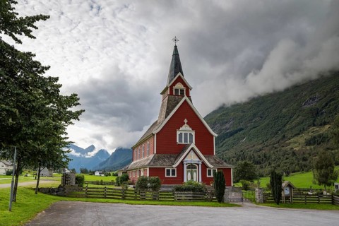 Old church of Olden, Olden, Stryn, Vestland, Norway, Europe