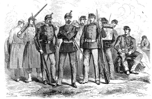 The New Uniforms of the Mobile National Guard and Army, 1869, France, Historic, digitally restored