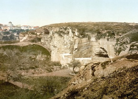 The grotto of Jeremiah, Jerusalem, Holy Land, Israel, c. 1890, Historic, digitally restored