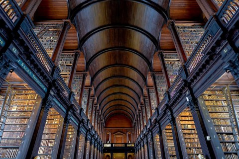 Long Room, the old library of Trinity College, University, Dublin, Republic of Ireland