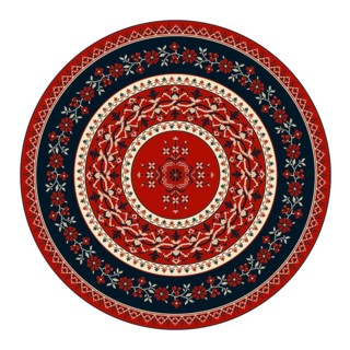 Traditional Polish embroidery round symbol, vector template. Isolated objects over white background