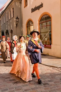 Historic bridal train in Meissen