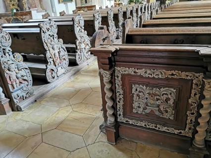 Interior of the collegiate church of Speinshart Monastery, abbey of the Premonstratensian Order,