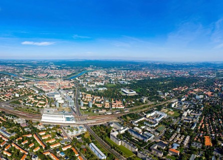 Aerial view of Dresden Old Town