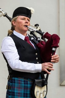 Bagpiper, musician, music concert, Sigmaringen, Baden-Württemberg, Germany, Europe