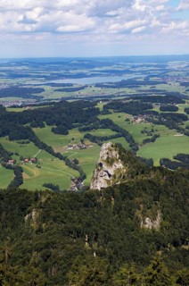 View from the Gaisbergspitze to the Nockstein and Wallersee, Osterhorngruppe, Flachgau, Salzburg,