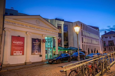 Puppet theatre, Universitätsplatz, Halle, Saxony-Anhalt, Germany, Europe