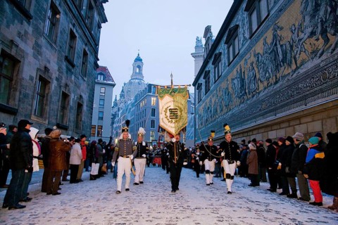 Striezelmarkt, which has been organised since 1434, is the oldest Christmas market in Germany and