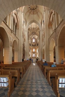 Interior view of the High Romanesque early Gothic cathedral, Old Town, Limburg, Hesse, Germany,
