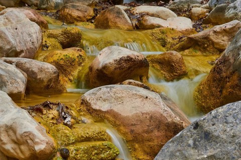 Flowing stream, stones, blurred water, detail, Samaria Gorge, Samaria, gorge, national park,