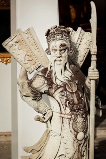 Wat Pho Chinese stone guardian, Bangkok, Thailand, Asia