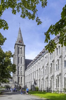 Maredsous Abbey, Abbaye de Maredsous, 19th century neo-gothic church of the Benedictine monastery