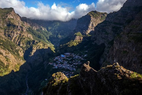 Nun's Valley, Curral das Freiras, view from Eiro do Serrado (1095m), Madeira, Portugal, Europe