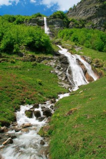 Waterfall, Engstlenalp, Gental, Bernese Oberland, Bern, Switzerland, Europe
