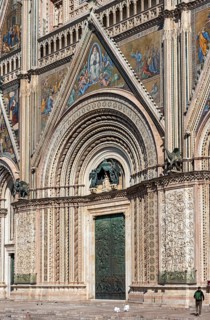 Portal of Orvieto Cathedral, Duomo di Orvieto, Umbria, Italy, Europe