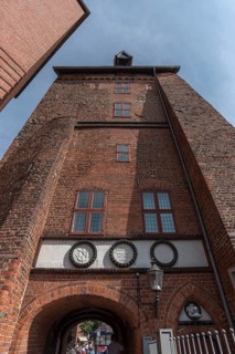 Tower of the Abtsmühle, built 1633, passage from 1903, Lüneburg, Lower Saxony, Germany, Europe