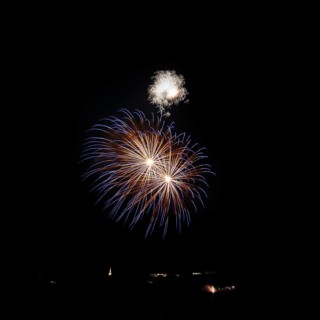 Fireworks in the night sky, beach fireworks, Heringsdorfer Kaisertage, summer festival in the