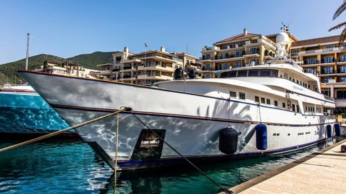 Luxury yacht marina, Porto Montenegro, Bay of Kotor, Montenegro, Tivat, Montenegro, Europe