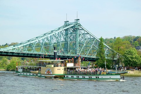 Steamboat parade on the Elbe