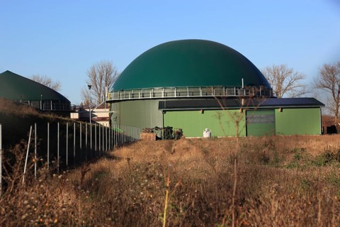 Biogas plant, Bioenergie Bad Königshofen GmbH & Co. KG, a joint project of 37 farmers, Bad