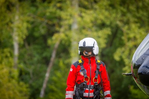 Winch rescue training of the rescue helicopter, Christoph 62, on the occasion of the 50th