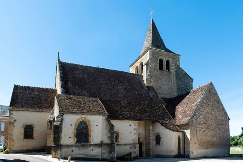 Land of Troncais. Ainay le Chateau. Saint Stephens Church, Allier department. Auvergne Rhone Alpes.