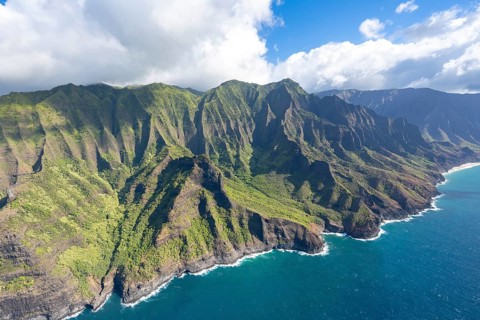 Aerial view Napali Coast, Kauai, Hawaii, USA, North America
