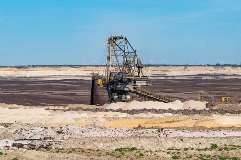 Weaners in the Welzow-Süd opencast lignite mine, Niederlausitz, Spree-Neiße, Brandenburg, Germany,