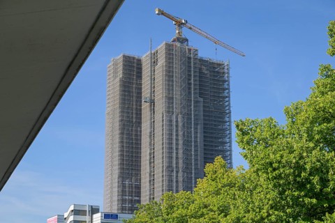 Construction site Überlin residential building, Steglitzer Kreisel, Schlossstraße, Steglitz,