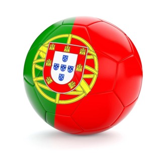 3d rendering of Portugal soccer football ball with Portuguese flag isolated on white background