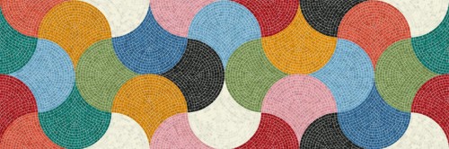 Seamless pattern with mosaic tiles, editable vector illustration