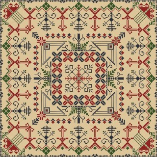 Traditional Latvian embroidery seamless pattern, vector illustration
