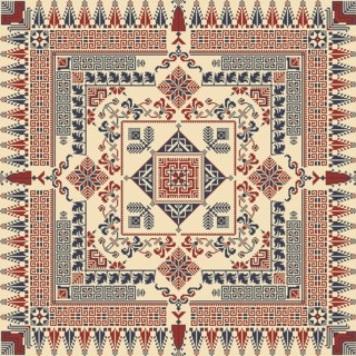 Embroidery Tatreez pattern, Palestinian fashion vector ornament