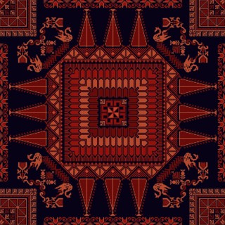 Decorative Palestinian seamless pattern in colors, traditional Tatreez embroidery, vector