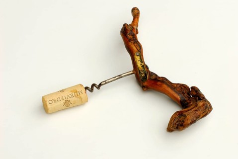Corkscrew with cork, wine cork, cut-out, object