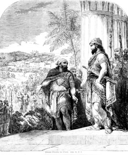 Hiram's Envoy to David, King to Thyrus, Messenger, Cedar, Mason, Carpenter, Building a House,