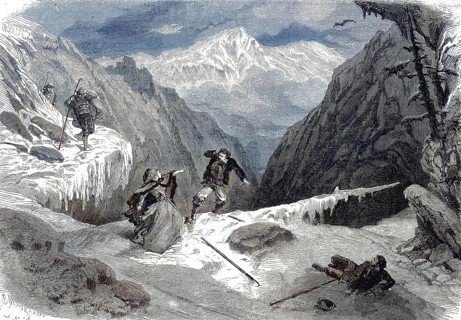 Screening at the Theatre du Vaudeville, a former theatre in Paris, Labime, Mountain drama, 1869,
