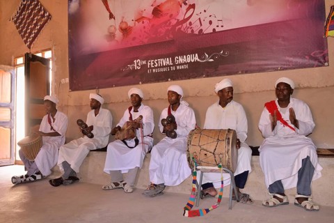 Gnaoua musicians, Merzouga, Meknès-Tafilalet region, Morocco, Africa
