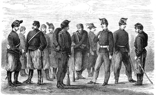 The New Uniforms of the Officers and Soldiers of the Artillery of the Army of Austria in 1869,