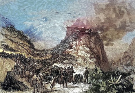 Capture of the fortress of Magdala by English troops. The Battle of Magdala took place on 13 April