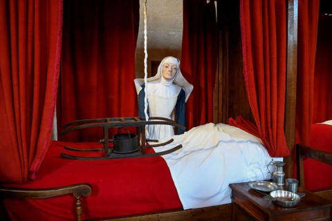 Treatment room of the Hôtel-Dieu, former hospital founded in 1443, Beaune, department of Côte-d'Or,