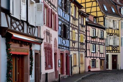 Half-timbered facades, Petite Venise, Little Venice, Colmar, Département Haut-Rhin, Alsace, France,