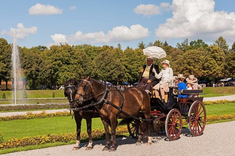 Historical Hunting and Carriage Gala, in the Palace Park, Schleißheim Palace, Upper Bavaria,