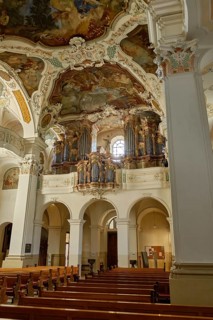 Interior of the monastery church of the Archabbey of St. Martin of the Benedictine Monastery of
