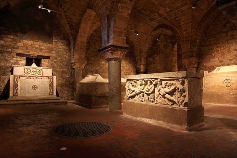 City of Palermo, the Cathedral Maria Santissima Assunta, sarcophagus in the crypt, Urna Romana,
