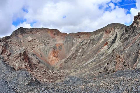 Volcano de Las Nueces near Timanfaya National Park, Lanzarote, Canary Islands, Spain, Europe