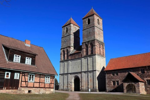 Ruin of the monastery church of St. Mary, Veßra Monastery, Hildburghausen County, Thuringia,