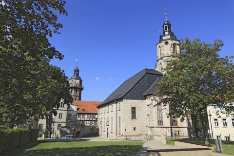 Bertholdsburg Castle in Schleusingen, Hildburghausen County, Thuringia, Germany, Europe