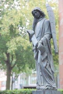 Sculpture Frankfurt Angel by Rosemarie Trockel 1994, Homosexual Persecution Memorial, Klaus Mann