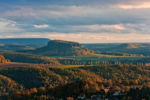 View from the Bastei to the Lilienstein. in Saxon Switzerland